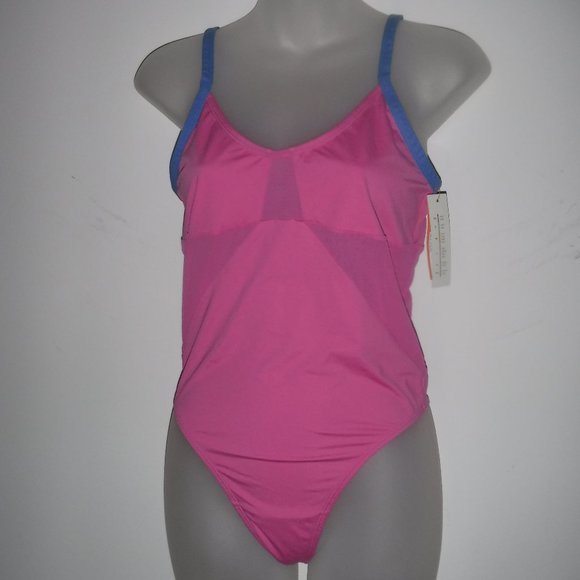 Colsie Other - NWT Colsie Pink W/ Sheer Mesh Accents Thong Bodysuit sz M BarbieCore